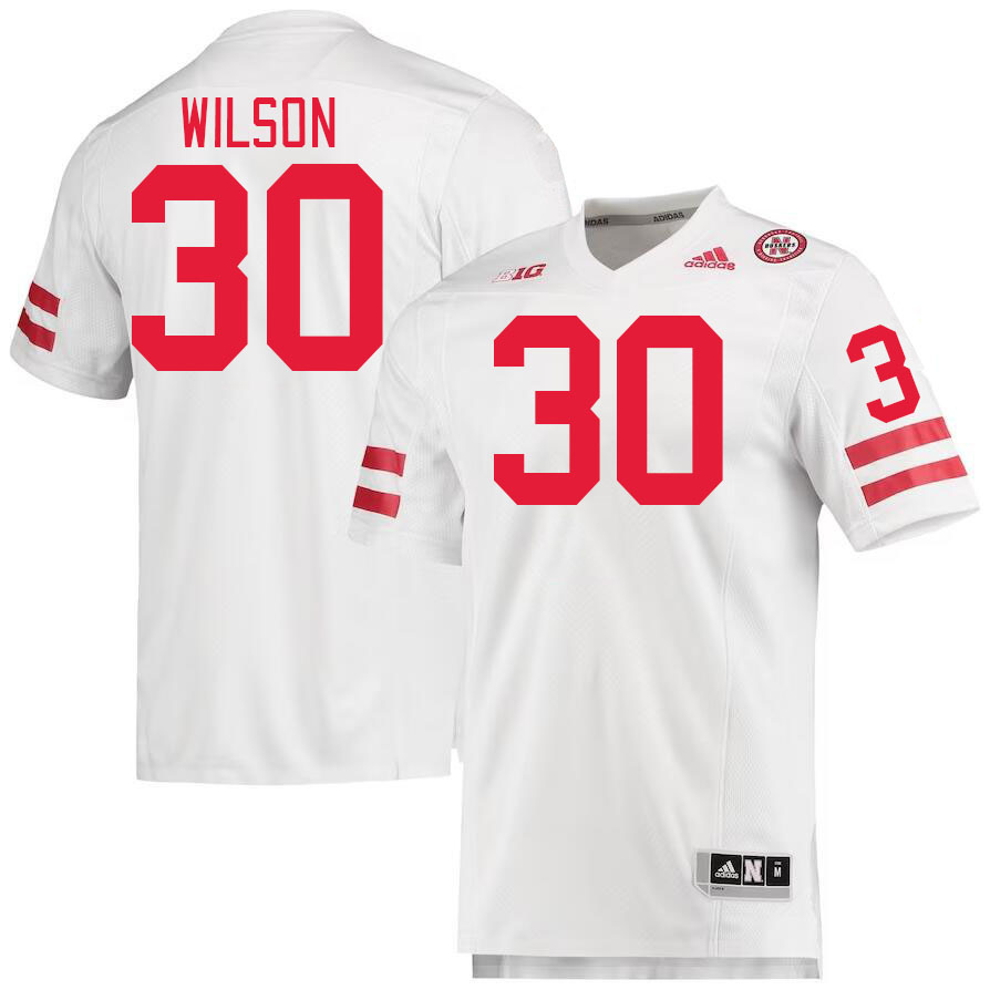 Men #30 Cooper Wilson Nebraska Cornhuskers College Football Jerseys Stitched Sale-White